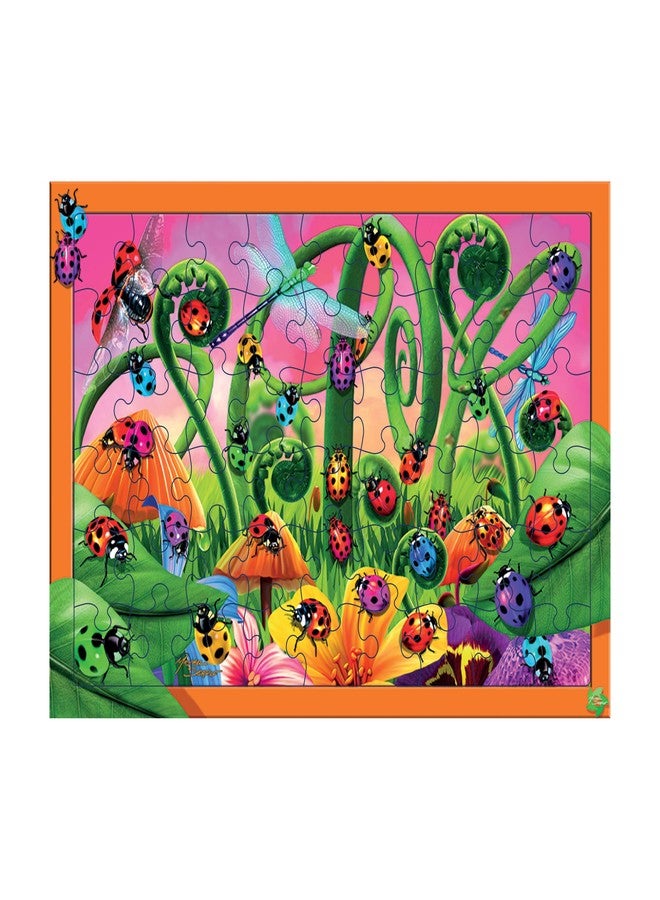 Deluxebase 3D LiveLife Tray Jigsaw Puzzle - Ladybird Theme Park. Lenticular 3D Bug Puzzle with 40 Pieces! Tray Puzzle Range from Deluxebase. Original Artwork Licensed from Renowned Artist, Michael Searle! - Image 1